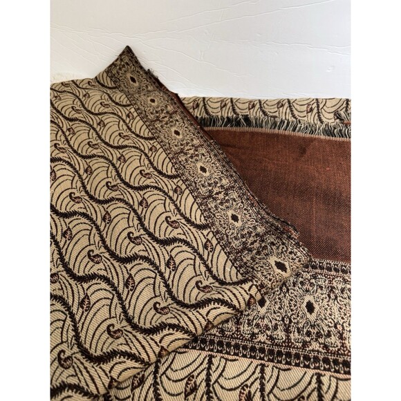 STARTEX Tablecloth Beige Brown Rust Fall Thanksgiving Woven 40”x88” Floral - Picture 3 of 6